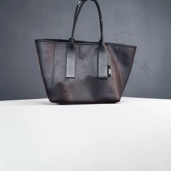 DKNY Grayson Tote – Black Pebbled Leather Shoulder Bag - Picture 2 of 14